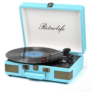 Blue Record Player, Bluetooth built-in